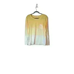RonJon surf Ombré yellow and white long sleeve size small